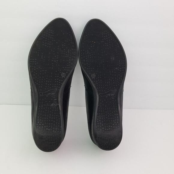 Dansko Shanda Womens Size EU 38 US 7.5-8 Black Leather Slip On Wedge Loafer Shoe - Picture 8 of 11